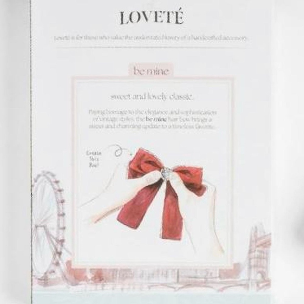 Loveté Hair Single Bow Tying Set - Be Mine Red - Picture 2 of 4
